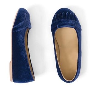 Janie and Jack Navy VELVET FRINGE FLATS Size 11